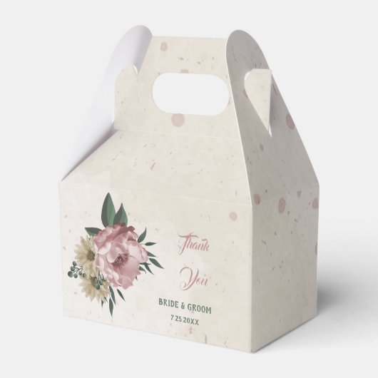 romantische Blume in Rosa und Champagner Geschenkschachtel (Vorderseite)