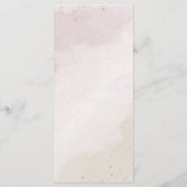 romantische Blume in Rosa und Champagner Menükarte (Rückseite)