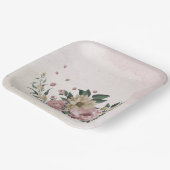 Romantische Blume in Rosa und Champagner Pappteller (Gewinkelt)