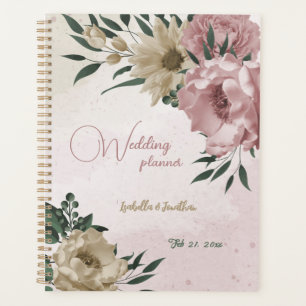 romantische Blume in Rosa und Champagner Planer