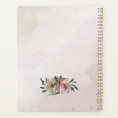 romantische Blume in Rosa und Champagner Planer (Rückseite)
