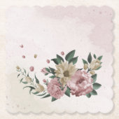 Romantische Blume in Rosa und Champagner Untersetzer (Vorderseite)
