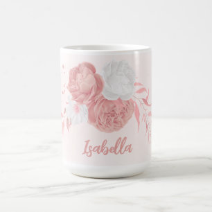 Romantische Blume in Rosa und Weiß Kaffeetasse