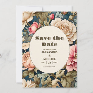 Romantische Blume in sanft rosa Hochzeit Save The Date