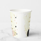 Romantische Blume in Schwarz und Rosa Pappbecher (Rechts)