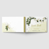 romantische Blume in Weiß und Gold Gästebuch (Voll)