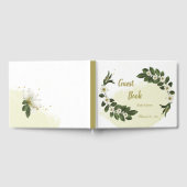 romantische Blume in Weiß und Gold Gästebuch (Voll)