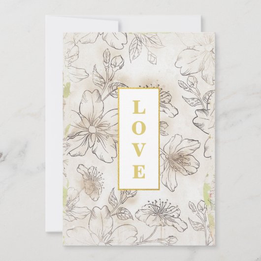 *~ Romantische Blume LIEBE AR26 QR UAWG Wedding Einladung (Vorderseite)