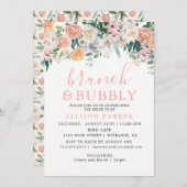 Romantische Blume mit Aquarellfarben Brunch & Bubb Einladung (Vorne/Hinten)