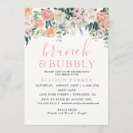 Romantische Blume mit Aquarellfarben Brunch & Bubb Einladung
