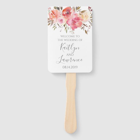 Romantische Blume mit Blumenwasser Fächer (Vorderseite)