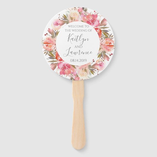 Romantische Blume mit Blumenwasser Fächer (Vorderseite)