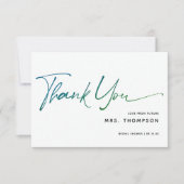 Romantische Blume Modernes Brautparty Dankeskarte (Vorderseite)