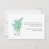 Romantische Blume Modernes Brautparty Dankeskarte (Rückseite)