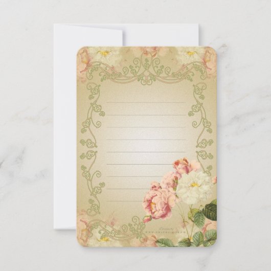 Romantische Blume - Notecard Einladung (Vorderseite)