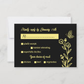 Romantische Blume RSVP Karte (Vorderseite)