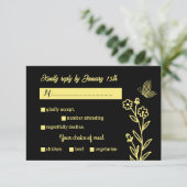 Romantische Blume RSVP Karte (Stehend Vorderseite)
