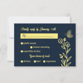 Romantische Blume RSVP Karte (Vorderseite)