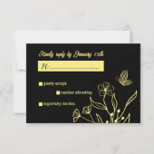 Romantische Blume RSVP Karte (Vorderseite)