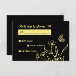 Romantische Blume RSVP Karte
