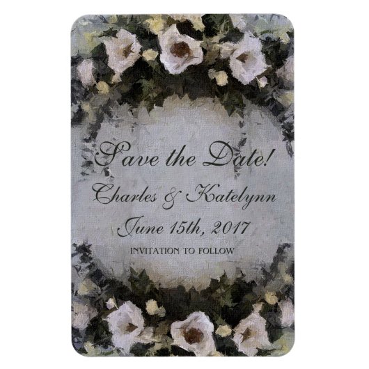 Romantische Blume | SAVE THE DATE | Magnet (Vertikal)