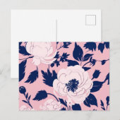 Romantische Blume Silhouetten rosa Postkarte (Vorne/Hinten)