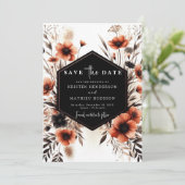 Romantische Blume Terracotta Wedding Save The Date (Stehend Vorderseite)