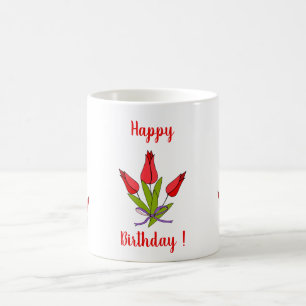 Romantische Blume Tulpen Geburtstag Minimalistisch Kaffeetasse