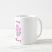 Romantische Blume Tulpen Geburtstag Minimalistisch Kaffeetasse (VorderseiteRechts)