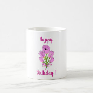 Romantische Blume Tulpen Geburtstag Minimalistisch Kaffeetasse