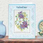 Romantische Blume und der Vintage Valentinstag Karte