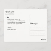 Romantische Blume | Vielen Dank Postkarte (Rückseite)