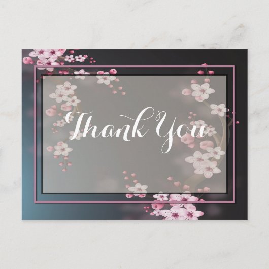 Romantische Blume Vielen Dank Postkarte (Vorderseite)