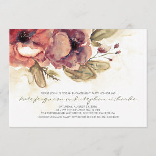 Romantische Blume Vintage Engagement Partei Einladung