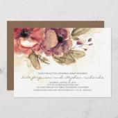 Romantische Blume Vintage Probe Abendessen Einladung (Vorne/Hinten)