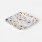 Romantische Blume Wasserfarbe Boho Garden Hochzeit Pappteller (Gewinkelt)