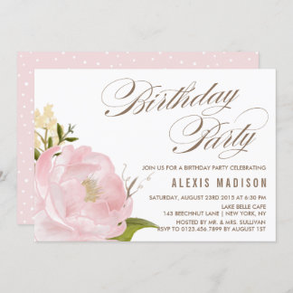 Romantische Blume Wasserfarbe Einladung