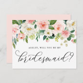 Romantische Blume werden Sie meine Bridesmaid-Kart Postkarte (Vorne/Hinten)