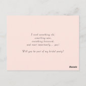 Romantische Blume werden Sie meine Bridesmaid-Kart Postkarte (Rückseite)
