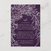 Romantische Blume Wreath Lila Hochzeit Begleitkarte (Vorderseite)