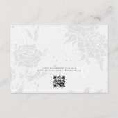 Romantische Blume Wreath Lila QR Code Hochzeit RSVP Karte (Rückseite)