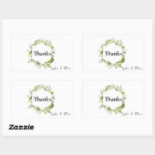 Romantische Blume Wreath Wedcker Rechteckiger Aufkleber (Blatt)