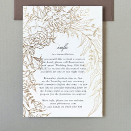 Romantische Blume Wreath White Black Emerald Gold Begleitkarte