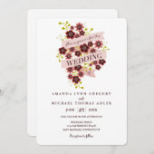 Romantische Blumen Bouquet Banner Hochzeit Einladu Einladung (Vorne/Hinten)