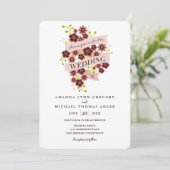 Romantische Blumen Bouquet Banner Hochzeit Einladu Einladung (Stehend Vorderseite)