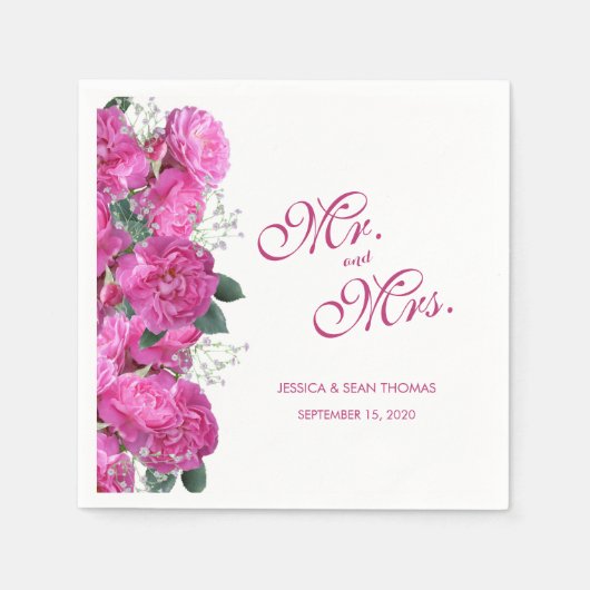 Romantische Blumen-Bouquet-Hochzeit Serviette (Vorderseite)