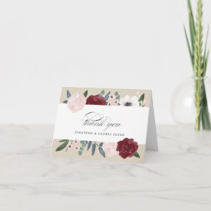Romantische Blumen Dankeschön Dankeskarte