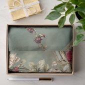 Romantische Blumen & Draperie, Karmesinrot & Salbe Seidenpapier (Geschenk)