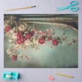 Romantische Blumen & Draperie, Karmesinrot & Salbe Seidenpapier (Basteln)
