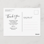 Romantische Blumen Gold Wreath Hochzeit Danke Post Postkarte (Rückseite)